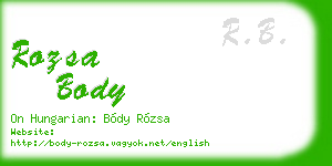 rozsa body business card